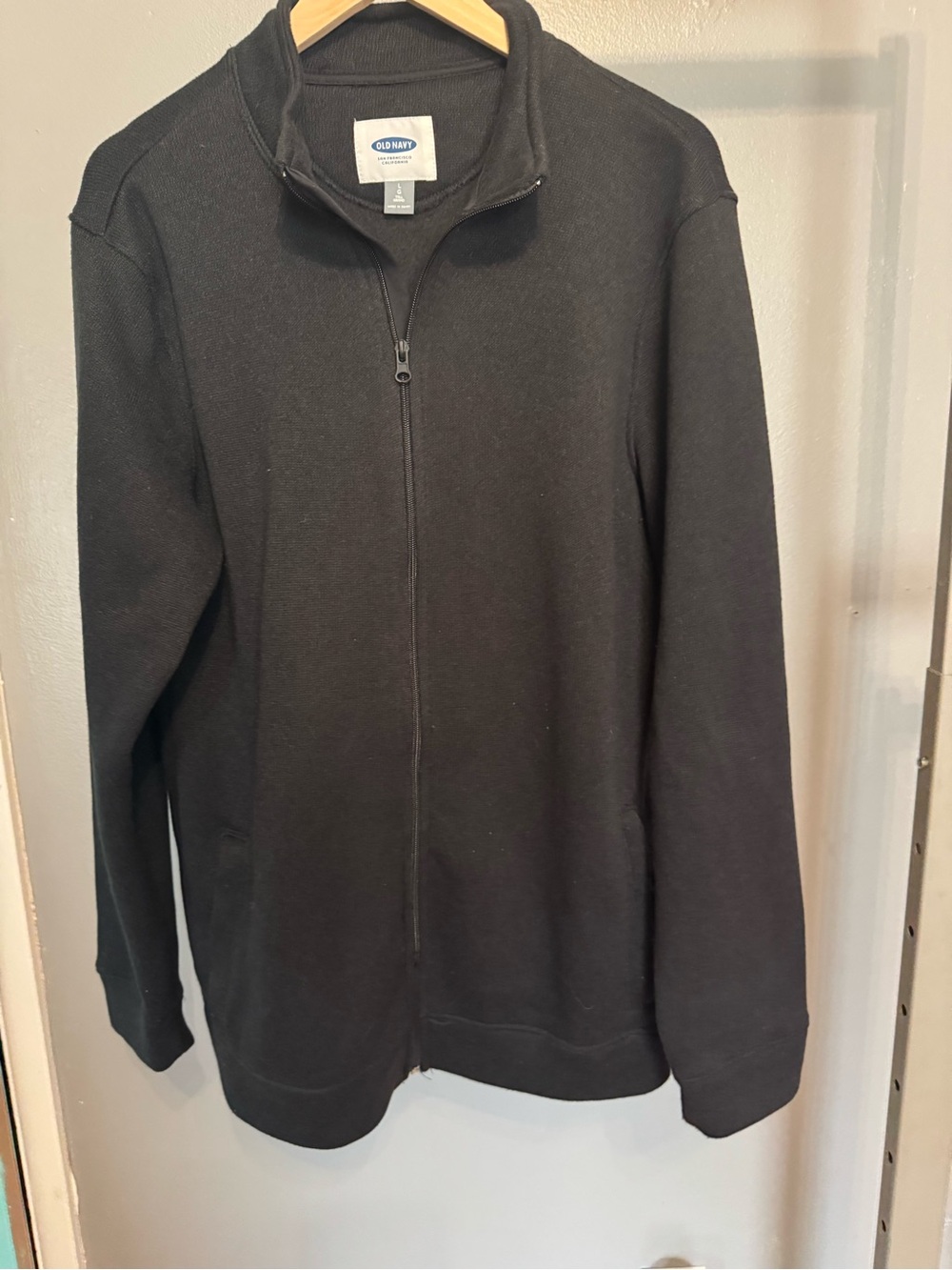 Old Navy Men's Black Zip-Up Sweater Jacket